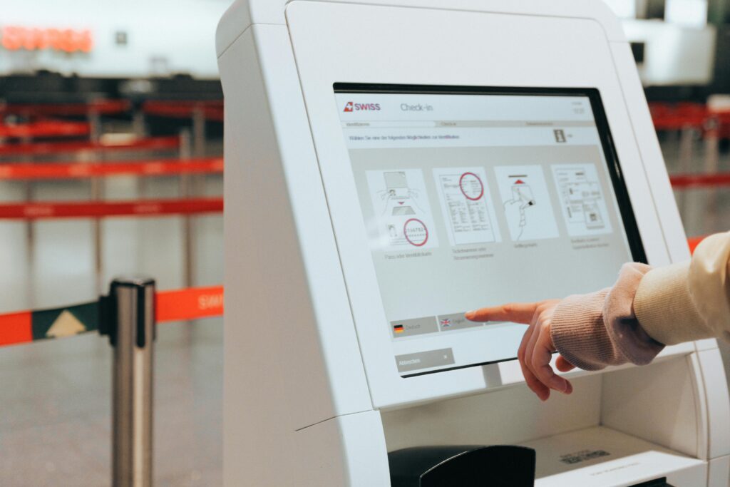 touchscreens and airport check in fingerprints